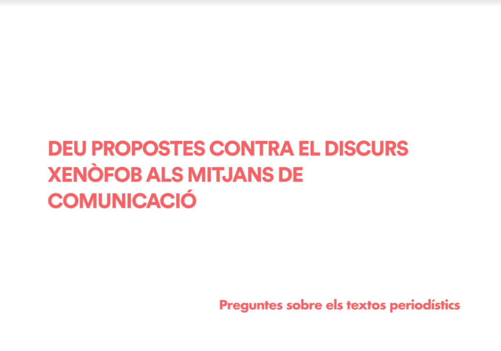 Deu propostes contra el discurs xenofob als mitjans de comunicació