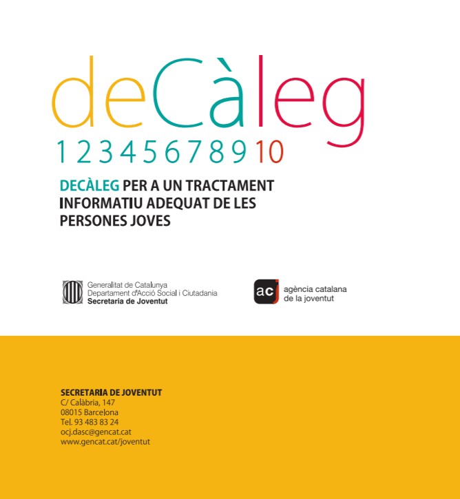 Decàleg per a un tractament informatiu adequat de les persones joves